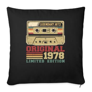 Original 1978 Vintage Birthday Gift 1978 - Sofa pillowcase 17,3'' x 17,3'' (45 x 45 cm) - black - Front