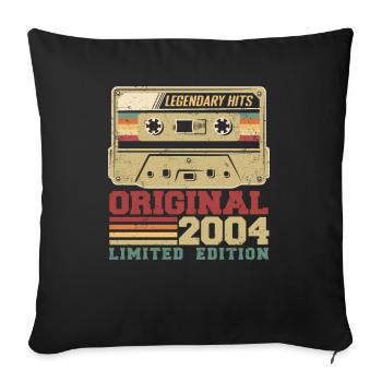 Original 2004 Vintage Anniversaire Cadeau 2004 - Housse de coussin décorative 45 x 45 cm - noir - Devant