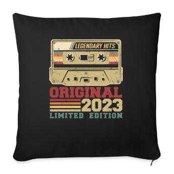 Original 2023 Vintage Anniversary Gift 2023 - Sofa pillowcase 17,3'' x 17,3'' (45 x 45 cm) - black - Front