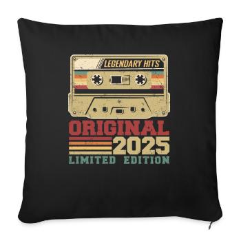 Original 2025 Vintage Anniversaire Cadeau 2025 - Housse de coussin décorative 45 x 45 cm - noir - Devant