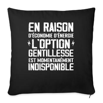 Option Gentillesse Indisponible - Housse de coussin décorative 45 x 45 cm - noir - Devant