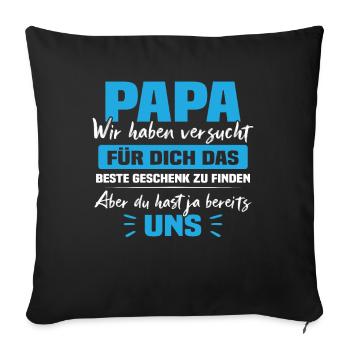 Papa bestes Geschenk - Housse de coussin décorative 45 x 45 cm - noir - Devant