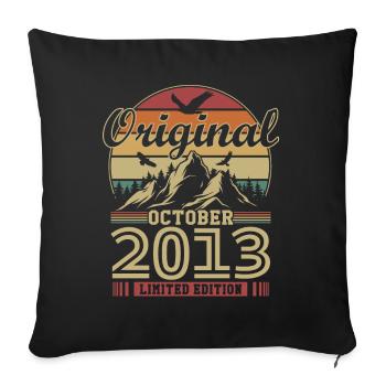 Original October 2013 vintage anniversary 2013 - Sofa pillowcase 17,3'' x 17,3'' (45 x 45 cm) - black - Front