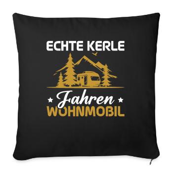 Echte kerle fahren wohnmobil - Housse de coussin décorative 45 x 45 cm - noir - Devant