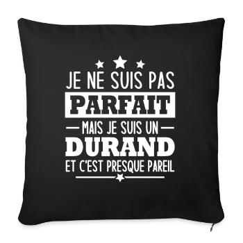 Je suis un durand - Housse de coussin décorative 45 x 45 cm - noir - Devant