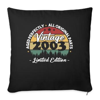 Vintage Cadeau Anniversaire Pour Né En 2003 - Housse de coussin décorative 45 x 45 cm - noir - Devant