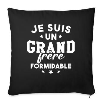 Je suis un Grand frère formidable - Housse de coussin décorative 45 x 45 cm - noir - Devant