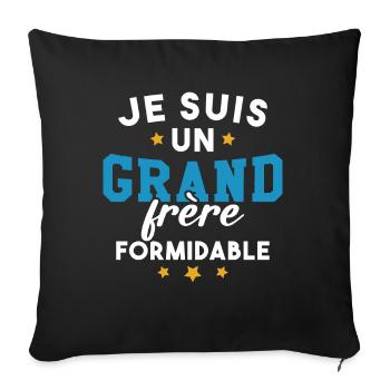 Je suis un Grand frère formidable - Housse de coussin décorative 45 x 45 cm - noir - Devant