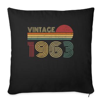 Millésime 1963 - Housse de coussin décorative 45 x 45 cm - noir - Devant
