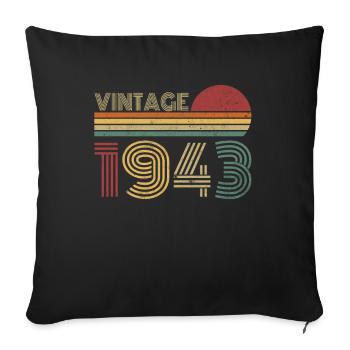 Millésime 1943 - Housse de coussin décorative 45 x 45 cm - noir - Devant