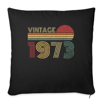 Millésime 1973 - Housse de coussin décorative 45 x 45 cm - noir - Devant