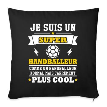 Je suis un super handballeur - Housse de coussin décorative 45 x 45 cm - noir - Devant