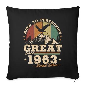 Vintage 1963 Cool Cadeaou pour Anniversaire 60 Ans - Housse de coussin décorative 45 x 45 cm - noir - Devant