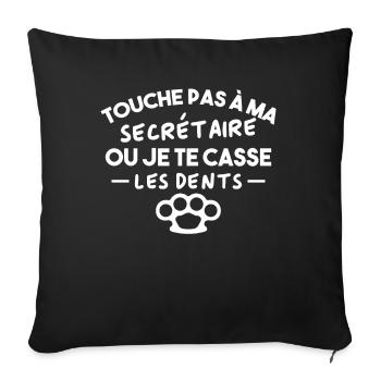 Touche pas à ma secrétaire Houmer Cadeau - Housse de coussin décorative 45 x 45 cm - noir - Devant