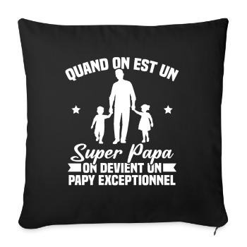 Un super papa - Housse de coussin décorative 45 x 45 cm - noir - Devant