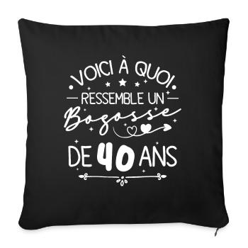 Voici à quoi ressemble un bogosse de 40 ans - Housse de coussin décorative 45 x 45 cm - noir - Devant
