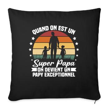 Un super papa - Housse de coussin décorative 45 x 45 cm - noir - Devant