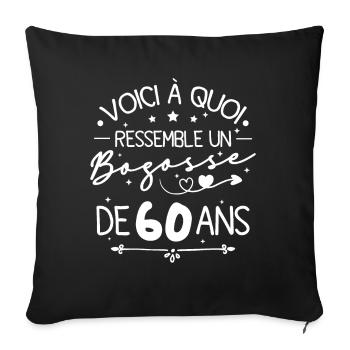 Voici à quoi ressemble un bogosse de 60 ans - Housse de coussin décorative 45 x 45 cm - noir - Devant