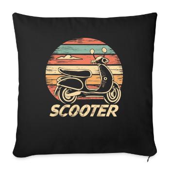 Scooter Motorroller Mofa Moped Roller - Sofa pillowcase 17,3'' x 17,3'' (45 x 45 cm) - black - Front