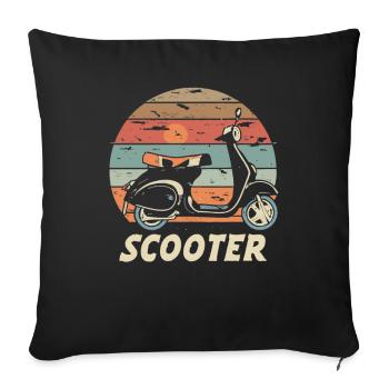 Scooter Motorroller Mofa Moped Roller - Sofa pillowcase 17,3'' x 17,3'' (45 x 45 cm) - black - Front