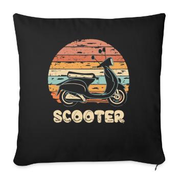 Scooter Motorroller Mofa Moped Roller - Sofa pillowcase 17,3'' x 17,3'' (45 x 45 cm) - black - Front