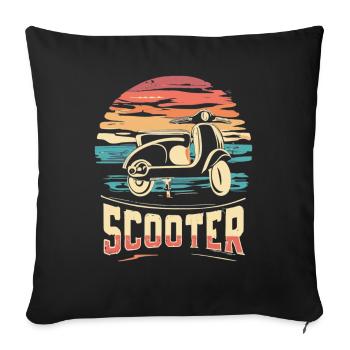 Scooter Motorroller Mofa Moped Roller - Sofa pillowcase 17,3'' x 17,3'' (45 x 45 cm) - black - Front