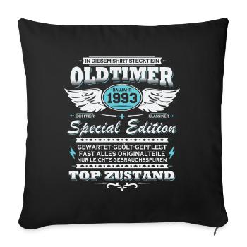 Oldtimer Baujahr 1993 Jahrgang Geburtstag Geschenk - Sofakissenbezug 45 x 45 cm - Schwarz - Vorne