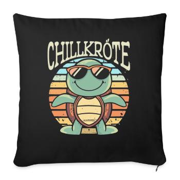 Relaxed Turtle Chill Toad - Sofa pillowcase 17,3'' x 17,3'' (45 x 45 cm) - black - Front