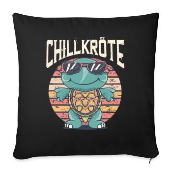 Relaxed turtles Chill toad - Sofa pillowcase 17,3'' x 17,3'' (45 x 45 cm) - black - Front