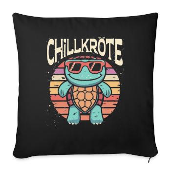 Relaxed turtles Chill toad - Sofa pillowcase 17,3'' x 17,3'' (45 x 45 cm) - black - Front