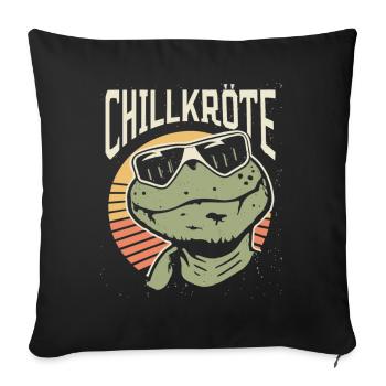 Relaxed turtles Chill toad - Sofa pillowcase 17,3'' x 17,3'' (45 x 45 cm) - black - Front