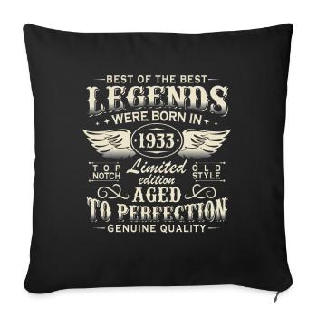 Vintage Legends Born 1933 Vintage Birthday - Sofa pillowcase 17,3'' x 17,3'' (45 x 45 cm) - black - Front