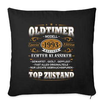 Oldtimer Baujahr 1993 Jahrgang Geburtstag Geschenk - Sofakissenbezug 45 x 45 cm - Schwarz - Vorne