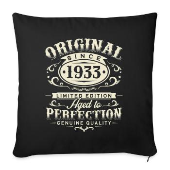 Original 1933 Vintage Born Vintage Birthday - Sofa pillowcase 17,3'' x 17,3'' (45 x 45 cm) - black - Front