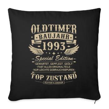 Oldtimer Baujahr 1993 Jahrgang Geburtstag Geschenk - Sofakissenbezug 45 x 45 cm - Schwarz - Vorne