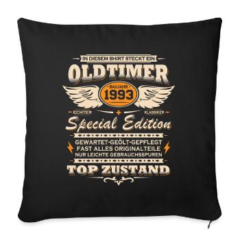 Oldtimer Baujahr Jahrgang 1993 Geburtstag Geschenk - Sofakissenbezug 45 x 45 cm - Schwarz - Vorne