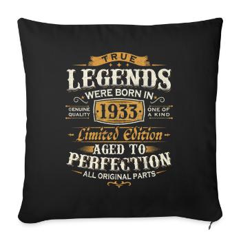 Born in 1933 Legends Birthday Gift - Sofa pillowcase 17,3'' x 17,3'' (45 x 45 cm) - black - Front