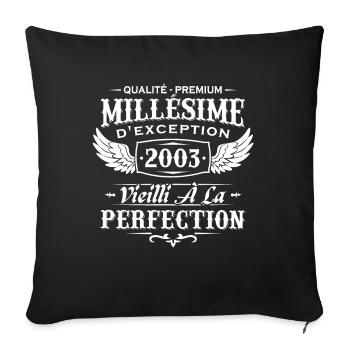Millésime 2003 - Housse de coussin décorative 45 x 45 cm - noir - Devant