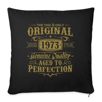 Original 1973 Vintage Vintage Birthday Gift - Sofa pillowcase 17,3'' x 17,3'' (45 x 45 cm) - black - Front