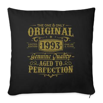 Original 1993 Vintage Vintage Birthday Gift - Sofa pillowcase 17,3'' x 17,3'' (45 x 45 cm) - black - Front