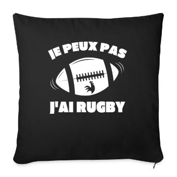 Je Peux Pas J'ai Rugby - Housse de coussin décorative 45 x 45 cm - noir - Devant