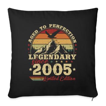 Légendaire 2005 Vintage Cadeau D’anniversaire - Housse de coussin décorative 45 x 45 cm - noir - Devant