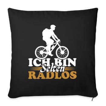 Ich Bin Selten Radlos Fahrrad Fahrradfahrer Männer - Sofakissenbezug 45 x 45 cm - Schwarz - Vorne