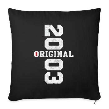 Original 2003 Rétro Cadeau d Anniversaire 20 ans - Housse de coussin décorative 45 x 45 cm - noir - Devant