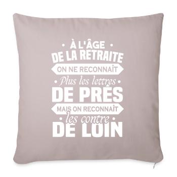 À l age de la retraite - Housse de coussin décorative 45 x 45 cm - taupe clair - Devant