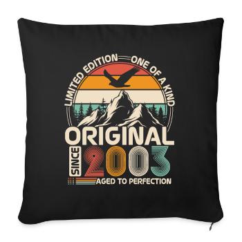 Original 2003 Vintage Anniversaire Rétro - Housse de coussin décorative 45 x 45 cm - noir - Devant
