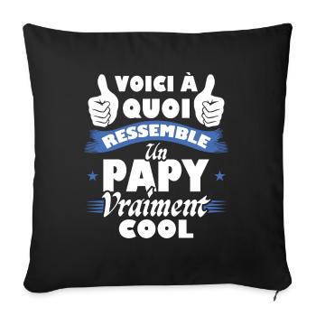 Voici à quoi ressemble un papy vraiment cool - Housse de coussin décorative 45 x 45 cm - noir - Devant