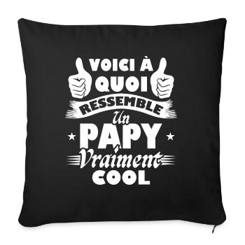 Voici à quoi ressemble un papy vraiment cool - Housse de coussin décorative 45 x 45 cm - noir - Devant