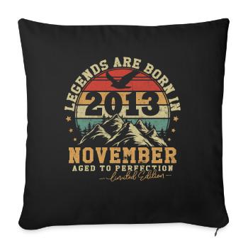 November 2013 vintage retro anniversary 2013 - Sofa pillowcase 17,3'' x 17,3'' (45 x 45 cm) - black - Front