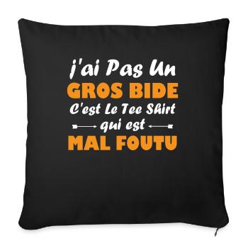 J'ai pas un gros bide humour cadeau - Housse de coussin décorative 45 x 45 cm - noir - Devant
